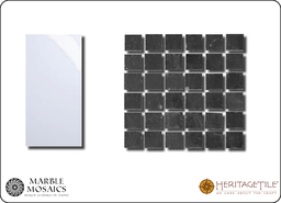 [XKMMQ0HF] Honed marble 5/8&quot; square Sample Card in 'Jet Black'